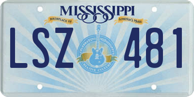 MS license plate LSZ481