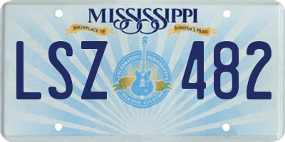 MS license plate LSZ482