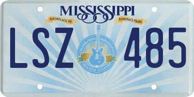 MS license plate LSZ485