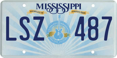 MS license plate LSZ487