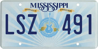 MS license plate LSZ491