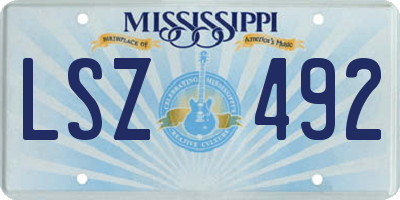 MS license plate LSZ492