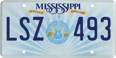 MS license plate LSZ493