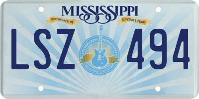 MS license plate LSZ494