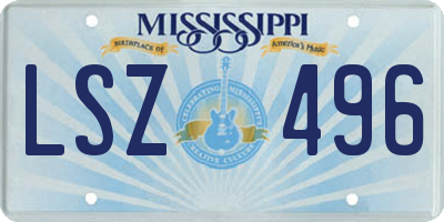 MS license plate LSZ496