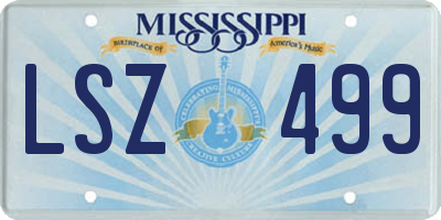 MS license plate LSZ499