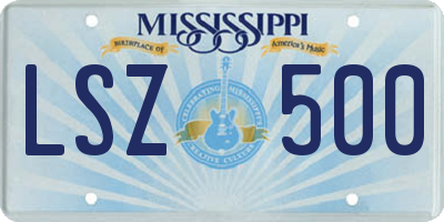 MS license plate LSZ500
