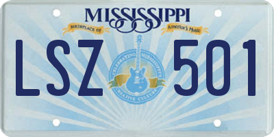 MS license plate LSZ501