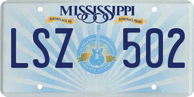 MS license plate LSZ502