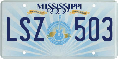 MS license plate LSZ503