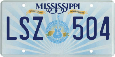 MS license plate LSZ504