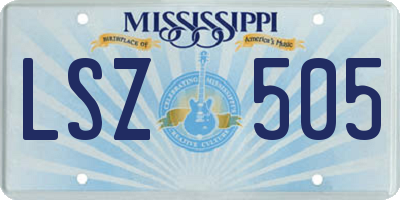 MS license plate LSZ505