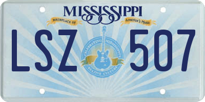 MS license plate LSZ507