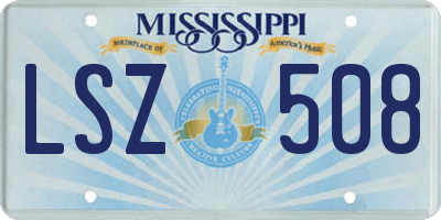 MS license plate LSZ508