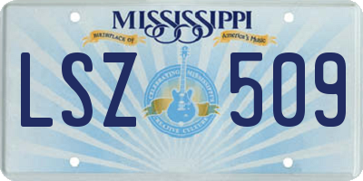 MS license plate LSZ509