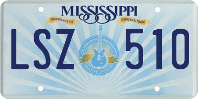 MS license plate LSZ510