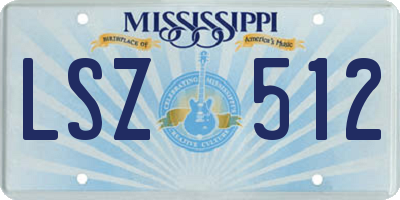 MS license plate LSZ512