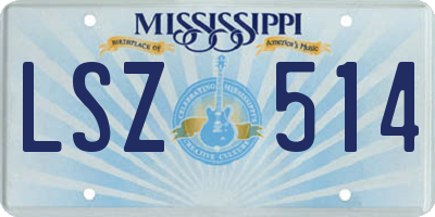 MS license plate LSZ514