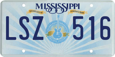 MS license plate LSZ516