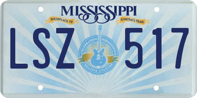 MS license plate LSZ517