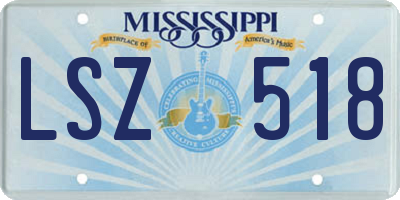 MS license plate LSZ518