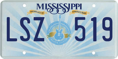 MS license plate LSZ519