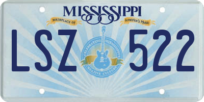 MS license plate LSZ522