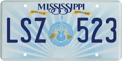 MS license plate LSZ523