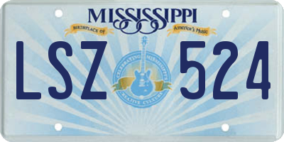 MS license plate LSZ524