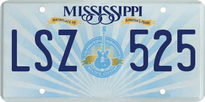 MS license plate LSZ525