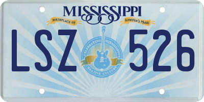 MS license plate LSZ526