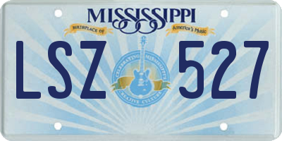 MS license plate LSZ527