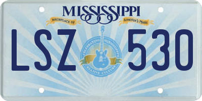 MS license plate LSZ530