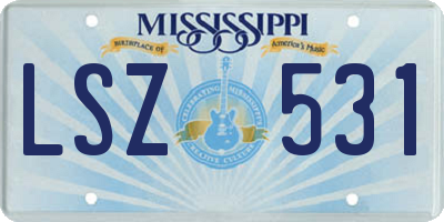 MS license plate LSZ531