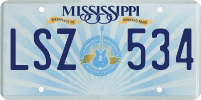MS license plate LSZ534