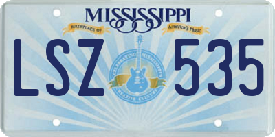 MS license plate LSZ535