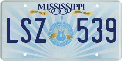 MS license plate LSZ539
