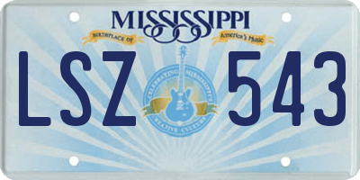 MS license plate LSZ543