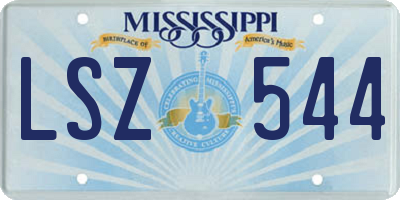 MS license plate LSZ544