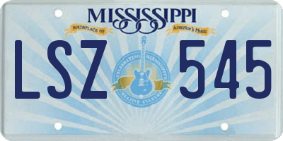 MS license plate LSZ545