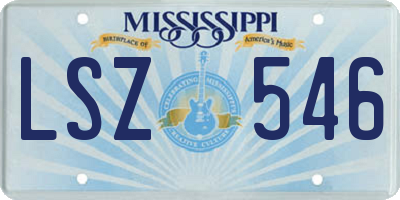 MS license plate LSZ546