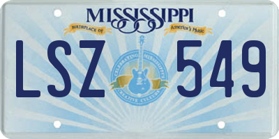 MS license plate LSZ549