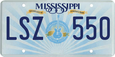 MS license plate LSZ550
