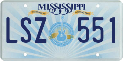 MS license plate LSZ551