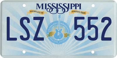 MS license plate LSZ552