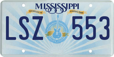 MS license plate LSZ553