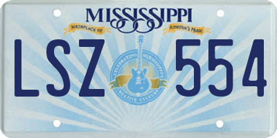 MS license plate LSZ554