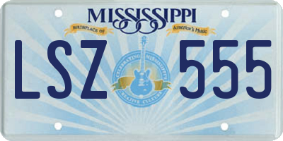 MS license plate LSZ555