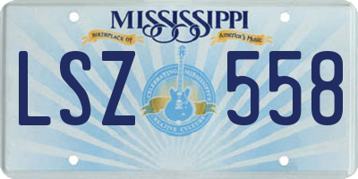 MS license plate LSZ558