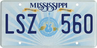 MS license plate LSZ560